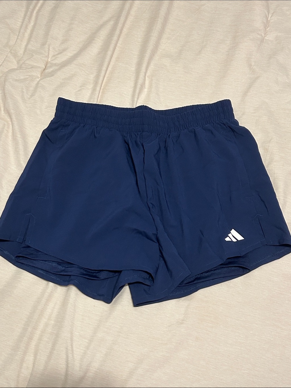 adidas Navy Blue Women's Running Shorts with Logo